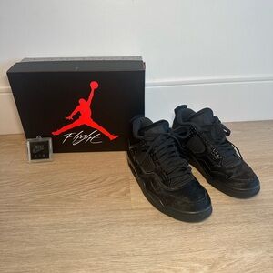 Air Jordan 4 Retro NXN x Olivia Kim Black Fur Sneakers
